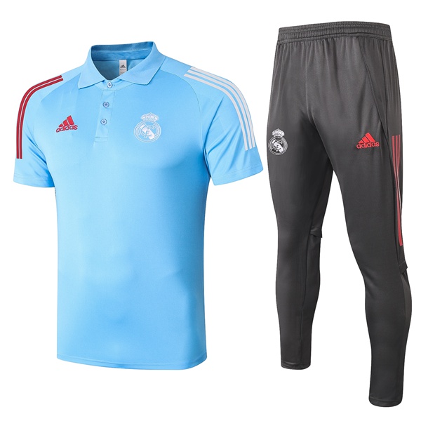 Nuova Kit Maglia Polo Real Madrid + Pantaloni Blu 2020/2021
