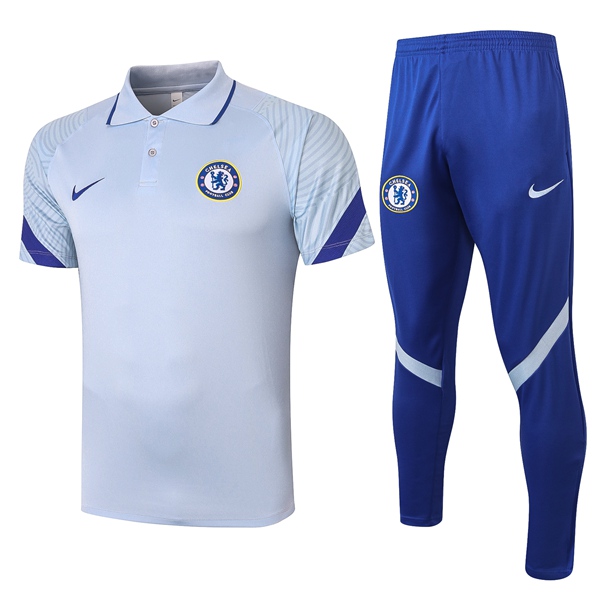 Nuove Kit Maglia Polo FC Chelsea + Pantaloni Grigio 2020/2021