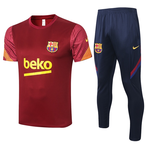 Nuova Kit Maglia Allenamento FC Barcellona + Pantaloni Rosso 2020/2021