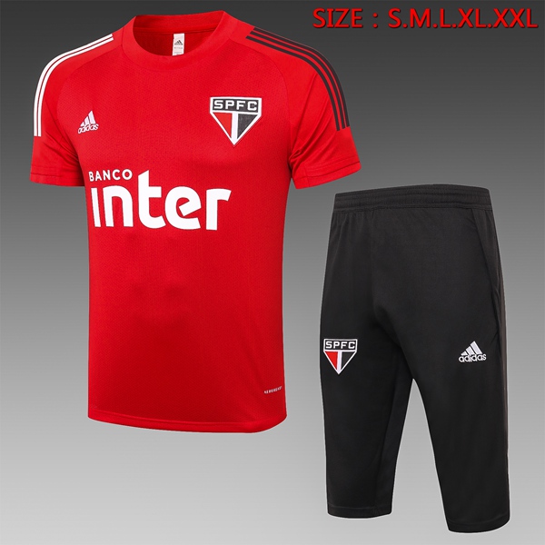Nuove Kit Maglia Allenamento Sao Paulo FC + Pantaloni 3/4 Rosso 2020/2021